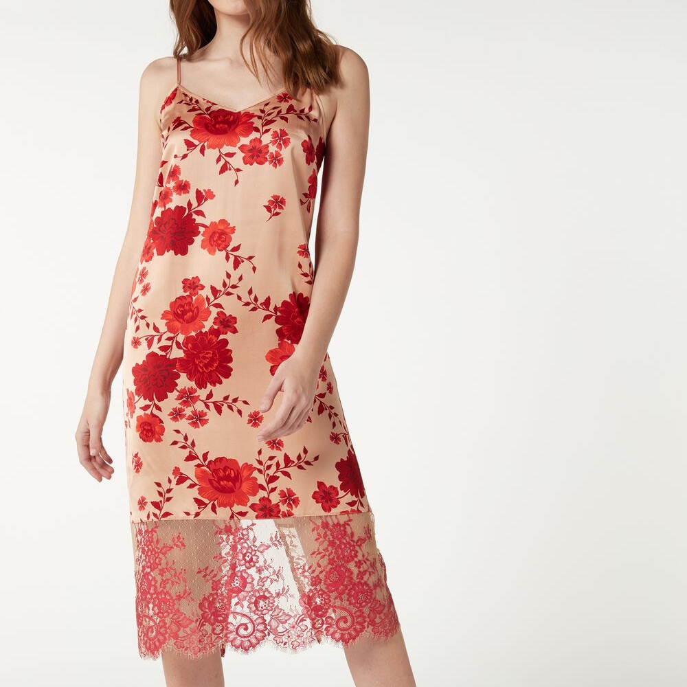 Flower Ballet Long Viscose Satin Slip